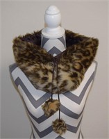 Vintage leopard print faux fur collar neck warmer