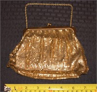 Vint Whiting & Davis USA gold mesh evening purse