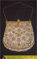 Vintage embroidered & jeweled Whiting style purse