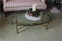 Glass Top Coffee Table and Centerpiece