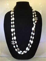Chanel real pearl necklace w/original box, made
