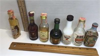 8 vintage mini liqueur bottles * Habanero V