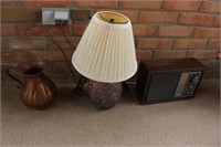 Copper Pitcher, Retro Radio, Lamp