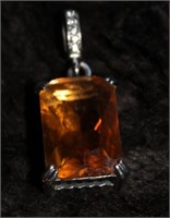 TOPAZ & DIAMOND NECKLACE PENDANT