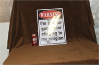 WARNING SIGN APPX 12"X17"