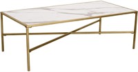 Home Parker Coffee Table, 47.2"W, Marble & Gold