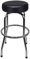 Swivel Bar Stool with Black Leather Padded