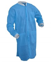 Disposable Lab Coats. Pack 10 Blue Adult, Medium