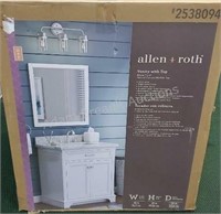 Allen + roth vanity with top, white finish,
