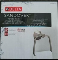 Delta sandover towel ring, spotshield brushed
