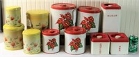 3 Vintage Metal Canister Sets