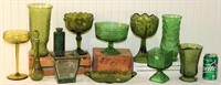 Large Lot of Vintage Green Glassware