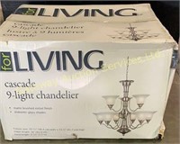 Cascade 9 Light Chandelier 
Matte Brushed Nickel