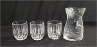 Box of crystal cups and vase