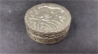 Silver plated compact box approx 2.5" x 1”