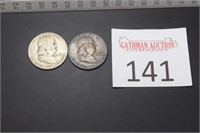 (2) 1952 Franklin Half Dollars