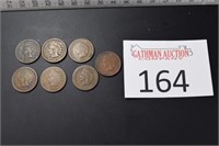 (7) Indian Head Pennies