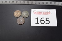 (3) Indian Head Pennies