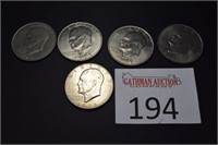(5) 1971 Eisenhower Dollars