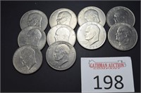 (10) 1971 Eisenhower Dollars