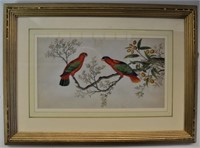VERY FINE ANTIQUE CHINESE PAINTING OF BIRDS / SILK