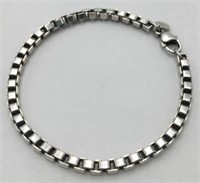Sgd. Tiffany Sterling Box Chain Bracelet.