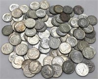 Lot of 99 Silver Roosevelt Dimes.