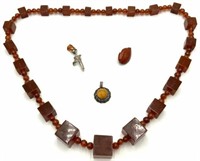 Lot of Amber & Reconstituted Amber Jewelry.