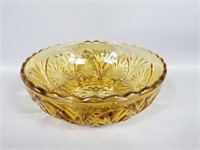 Vintage Amber Pressed Glass Bowl