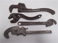 Lot of 4 Pipe Wrenches Allentown/ Reading