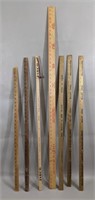 Seven Vintage Yard Sticks