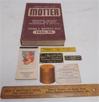 George Motter Book and Lot of Adv. York, PA