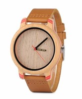 Bobo Bird Brand Wooden Watch With Red Accent