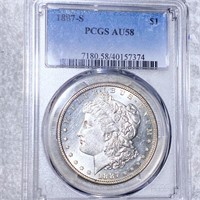 1887-S Morgan Silver Dollar PCGS - AU58