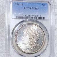 1881-S Morgan Silver Dollar PCGS - MS65