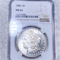 1886 Morgan Silver Dollar NGC - MS65