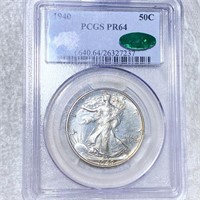 1940 Walking Half Dollar PCGS - PR 64 CAC