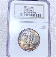 1941 Walking Half Dollar NGC - MS64