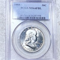 1955 Franklin Half Dollar PCGS - MS 64 FBL