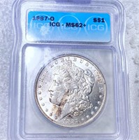 1887-O Morgan Silver Dollar ICG - MS62+