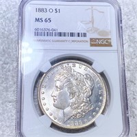 1883-O Morgan Silver Dollar NGC - MS65