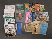Misc lot of vintage children's books and military