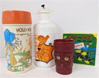 Misc lot of Holly Hobbies thermos, Captain