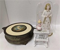 Vintage Maria Antoinette Jewelry Box, porcelain