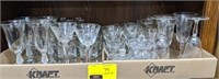 Large lot of clear glass, wine glasses, sherbet