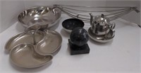 Stainless steel serving items and marble ball