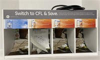 “GE” Switch to CFL and save display plug in sign