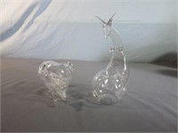 *Hollow Art Glass Snail and Pig - Very Fragile