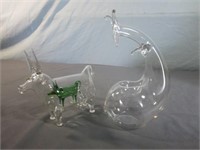 *Hollow Art Glass Snail and Bull - Very Fragile