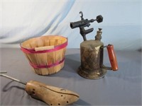 Vintage Shoe Stretcher, Blow Torch and Fruit